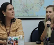 Lidiane Magaldi (Dir.), enfermeira da Gerência de Operações de Saúde, apresentou o Pronto Atendimento Virtual