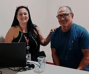 Jéssica Kloczko durante atendimento em Itumbiara